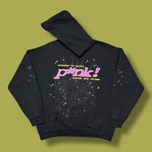 Sp5der Hoodie Pink V1 Black Sweatshirt XL Pullover Hooded Long Sleeve
